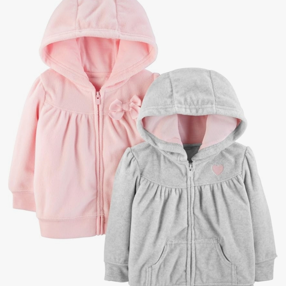 Carter's Fleece Full Zip hoody 18 months pink gray